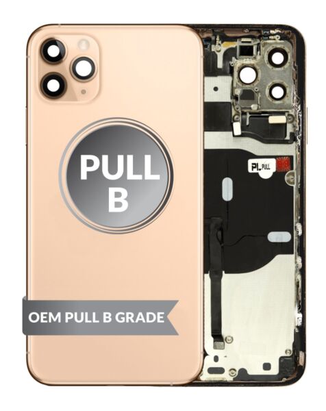 iPhone 11 Pro Max Back Housing w/ Small Parts (GOLD) (OEM Pull B Grade)