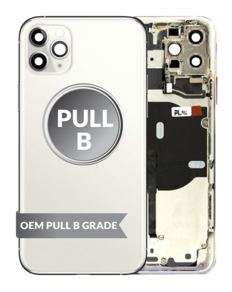 iPhone 11 Pro Max Back Housing w/ Small Parts (WHITE) (OEM Pull B Grade)