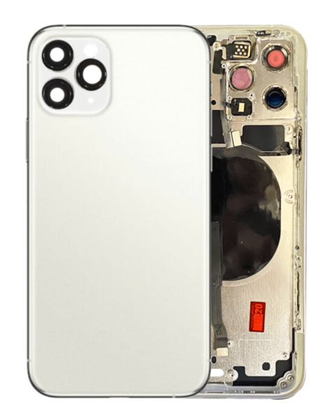 iPhone 11 Pro Back Housing Frame w/ Small Components Pre-Installed (NO LOGO) (SILVER)