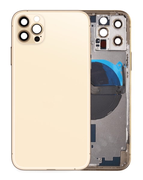 iPhone 12 Pro Back Housing Frame w/ Small Components Pre-Installed (NO LOGO) (GOLD)