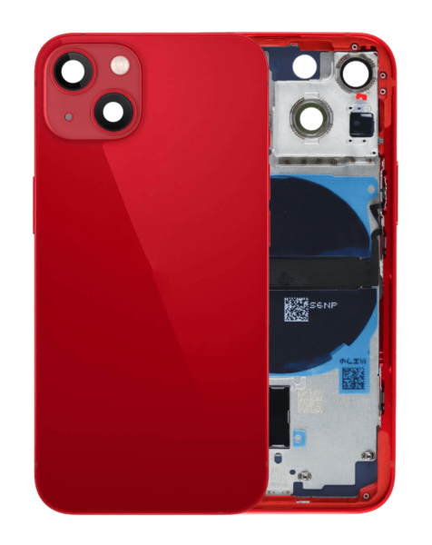 iPhone 13 Mini Back Housing Frame w/ Small Components Pre-Installed (NO LOGO) (RED)