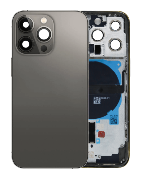 iPhone 13 Pro Back Housing Frame w/ Small Components Pre-Installed (NO LOGO) (BLACK)