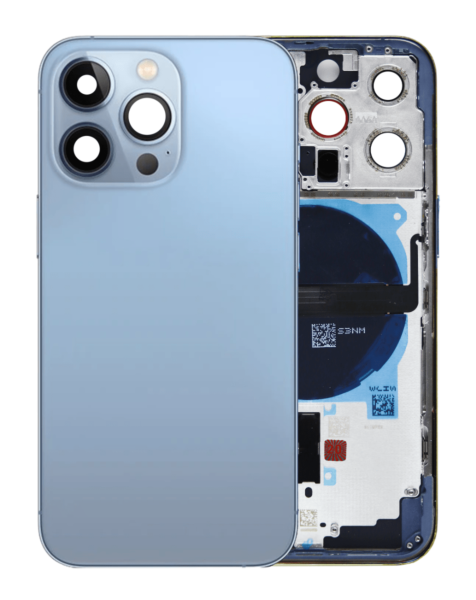 iPhone 13 Pro Back Housing Frame w/ Small Components Pre-Installed (NO LOGO) (BLUE)