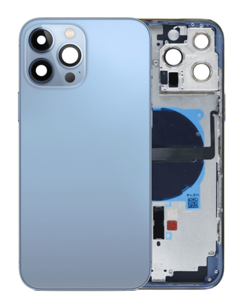 iPhone 13 Pro Max Back Housing Frame w/ Small Components Pre-Installed (NO LOGO) (BLUE)