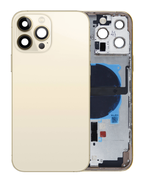 iPhone 13 Pro Max Back Housing Frame w/ Small Components Pre-Installed (NO LOGO) (GOLD)