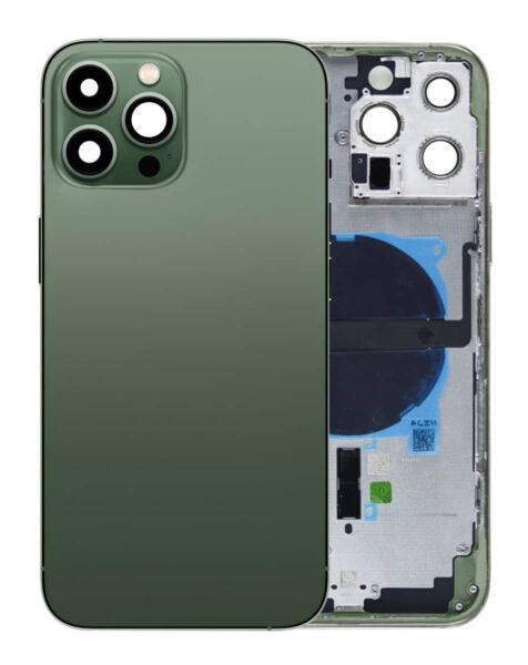 iPhone 13 Pro Max Back Housing Frame w/ Small Components Pre-Installed (NO LOGO) (GREEN)