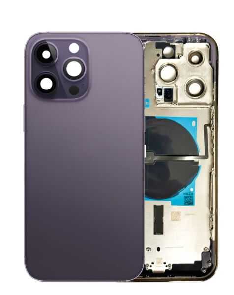 iPhone 14 Pro Max Back Housing Frame w/Small Components Pre-Installed (NO LOGO) (DEEP PURPLE)