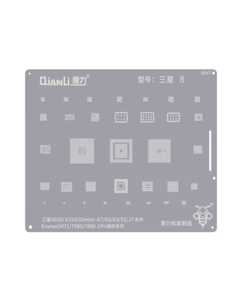 Qianli Bumblebee BGA Reballing Stencil QS47 Samsung A520/A310/S5 Mini/A7/A5/A3/S5/J7 Series Exynos3471/7580/7880 CPU Universal Series