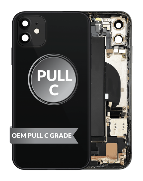 iPhone 11 Back Housing w/ Small Parts & Battery (BLACK) (OEM Pull C Grade)