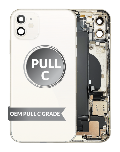 iPhone 11 Back Housing w/ Small Parts & Battery (WHITE) (OEM Pull C Grade)
