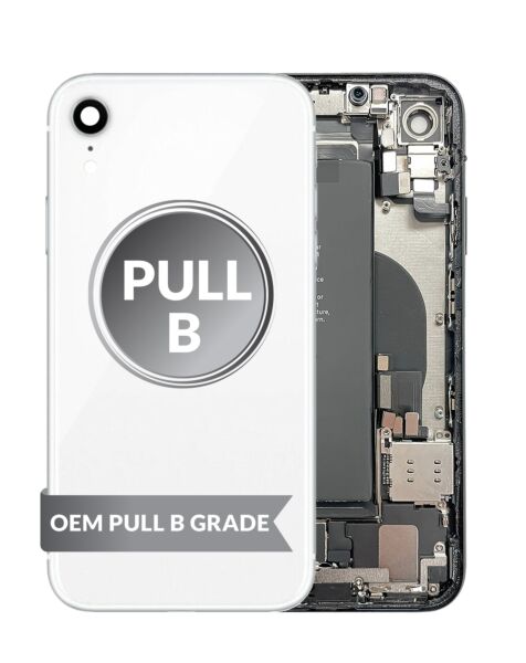 iPhone XR Back Housing w/ Small Parts & Battery (WHITE) (OEM Pull B Grade)