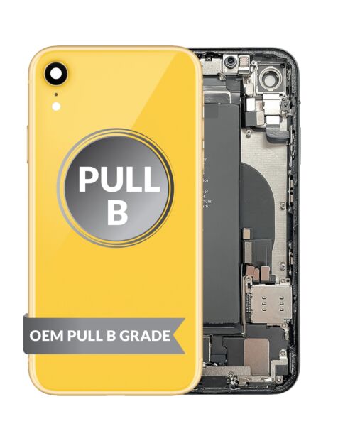 iPhone XR Back Housing w/ Small Parts & Battery (YELLOW) (OEM Pull B Grade)