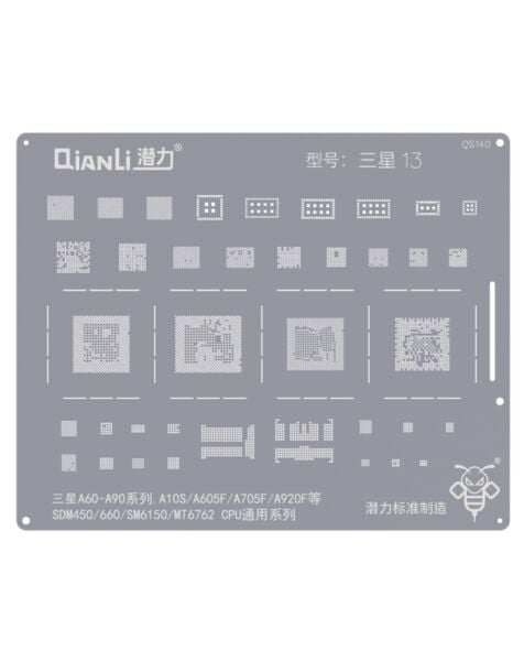 Qianli Bumblebee CPU Universal Stencil QS140 for Galaxy A60 To A90 Series (A10S/A605F/A705F/A920F/SDM450/660/SM6150/MT6762)