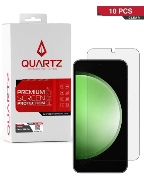 QUARTZ Clear Tempered Glass for Galaxy S24 Plus (Pack of 10)