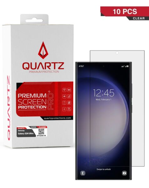 QUARTZ Clear Tempered Glass for Galaxy S24 Ultra (Pack of 10)