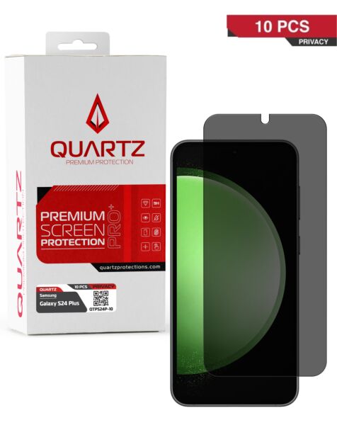QUARTZ Privacy Tempered Glass for Galaxy S24 Plus (Pack of 10)