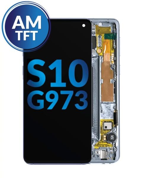 Galaxy S10 (G973) LCD Assembly w/ Frame (without Finger Print Sensor) (BLUE) (Aftermarket TFT)