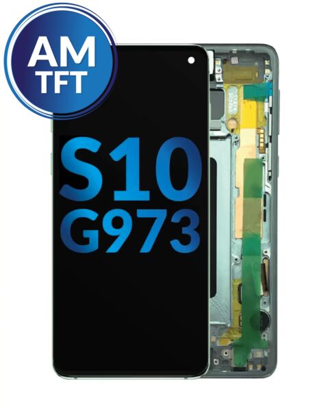 Galaxy S10 (G973) LCD Assembly w/ Frame (without Finger Print Sensor) (GREEN) (Aftermarket TFT)
