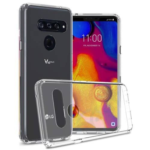 LG V40 ThinQ Hybrid Case with Air Cushion Technology -Clear (Only Ground Shipping)
