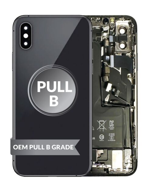 iPhone XS Back Housing w/ Small Parts & Battery (BLACK) (OEM Pull B Grade)