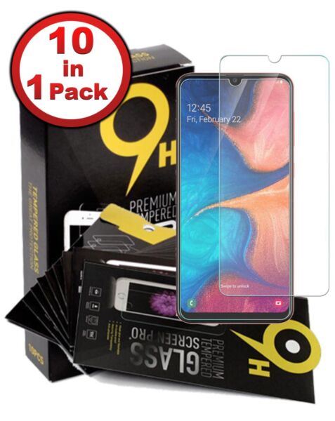 Galaxy A20 (A205) Clear Tempered Glass (Case Friendly / 2.5D / Pack of 10)