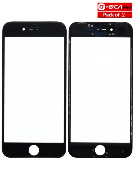 iPhone 8 G+ Oca Pro (Front Glass + Frame + OCA) (3 in 1) (BLACK) (2 Pack)