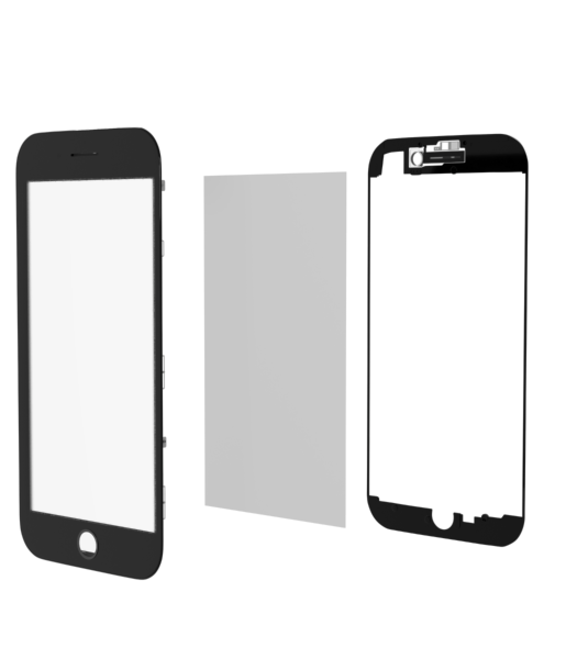 iPhone 8 Plus G+ Oca Pro (Front Glass + Frame + OCA) (3 in 1) (BLACK) (2 Pack)