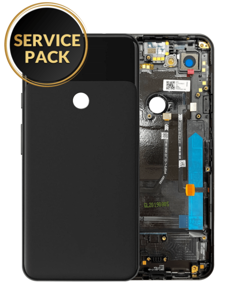 Google Pixel 3A Back Housing Frame w/ Small Components Pre-Installed (BLACK) (Service Pack)