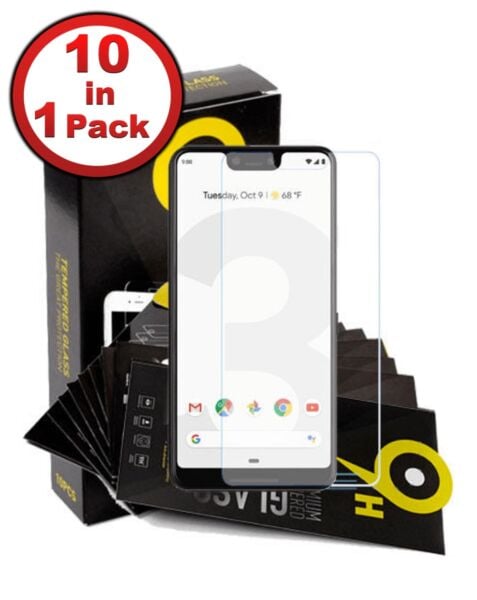 Google Pixel 3 XL Clear Tempered Glass (2.5D / Pack of 10)