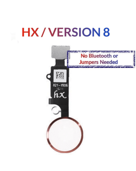 iPhone 8P / 8 / SE (2020) / 7P / 7 Home Button Solution Flex Cable (HX / Version 8 / No Bluetooth or Jumpers needed) (ROSE GOLD)