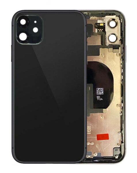 iPhone 11 Back Housing Frame (Small Components / Buttons NOT Installed) (NO LOGO) (BLACK)