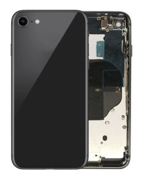 iPhone 8 / SE 2020 Back Housing Frame w/ Small Components Pre-Installed (NO LOGO) (BLACK)