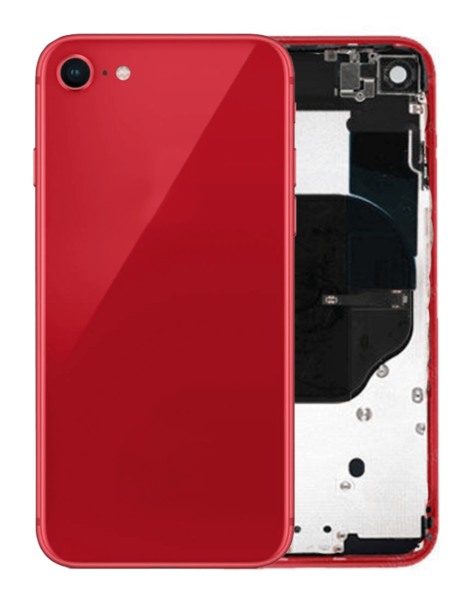 iPhone 8 / SE 2020 Back Housing Frame w/ Small Components Pre-Installed (NO LOGO) (RED)