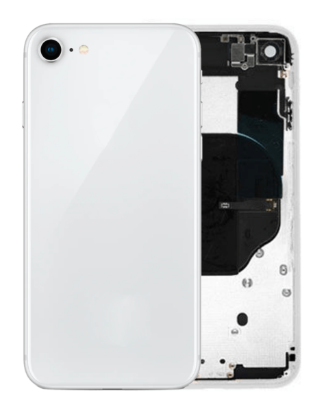 iPhone 8 / SE 2020 Back Housing Frame w/ Small Components Pre-Installed (NO LOGO) (SILVER)