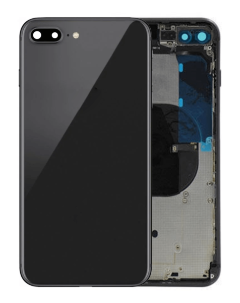 iPhone 8 Plus Back Housing Frame w/ Small Components Pre-Installed (NO LOGO) (BLACK)