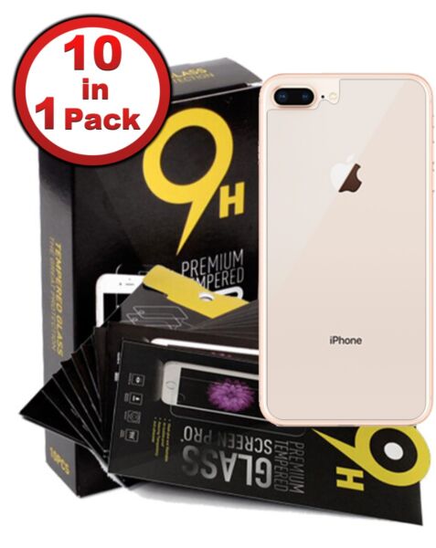 iPhone 8 Plus Back Tempered Glass (2.5D / Pack of 10)