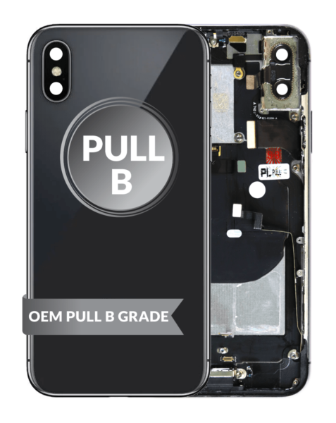 iPhone X Back Housing w/ Small Parts (BLACK) (OEM Pull B Grade)