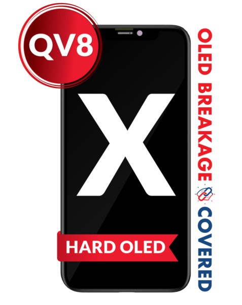 iPhone X OLED Assembly (HARD / QV8) (Exclusive OLED Breakage Warranty)