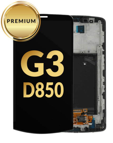 LG G3 (D850) LCD Assembly w/ Frame (BLACK) (Premium / Refurbished)