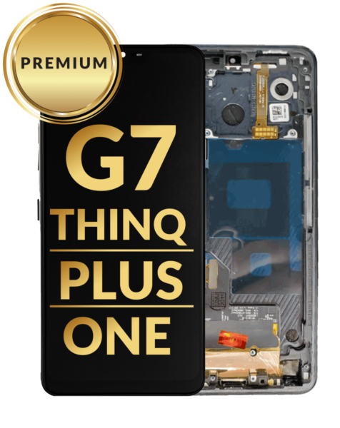 LG G7 ThinQ / G7+ ThinQ / G7 One LCD Assembly w/ Frame (BLACK) (Premium / Refurbished)