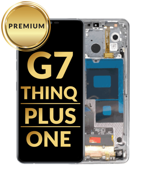 LG G7 ThinQ / G7+ ThinQ / G7 One LCD Assembly w/ Frame (GREY) (Premium / Refurbished)