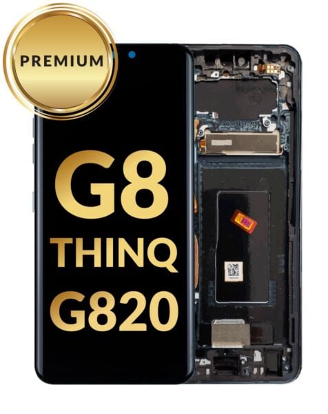 LG G8 ThinQ (G820) LCD Assembly w/ Frame (BLACK) (Premium / Refurbished)