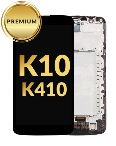 LG K10 (K410 / 2016) LCD Assembly w/ Frame (BLACK) (Premium / Refurbished)