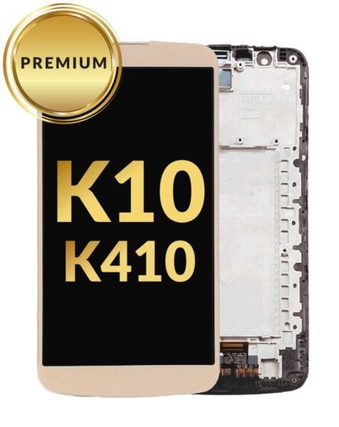 LG K10 (K410 / 2016) LCD Assembly w/ Frame (GOLD) (Premium / Refurbished)