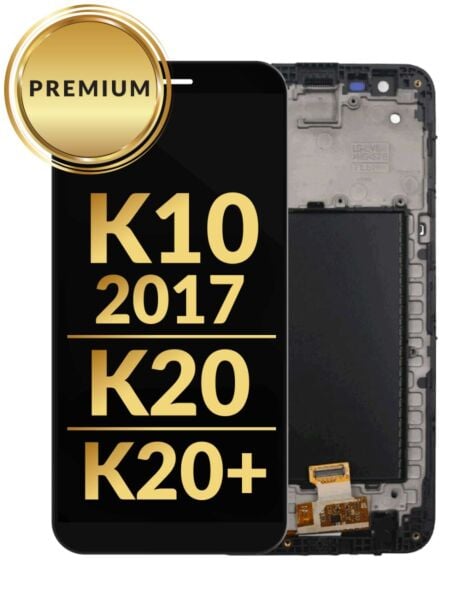 LG K10 2017 / K20 / K20 Plus LCD Assembly w/ Frame (BLACK) (Premium / Refurbished)