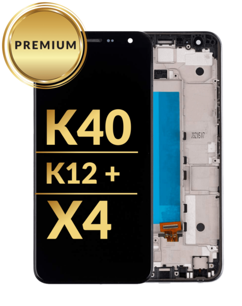 LG K40 (X420) / K12 Plus / X4 (2019) LCD Assembly w/ Frame (BLACK) (Premium / Refurbished)
