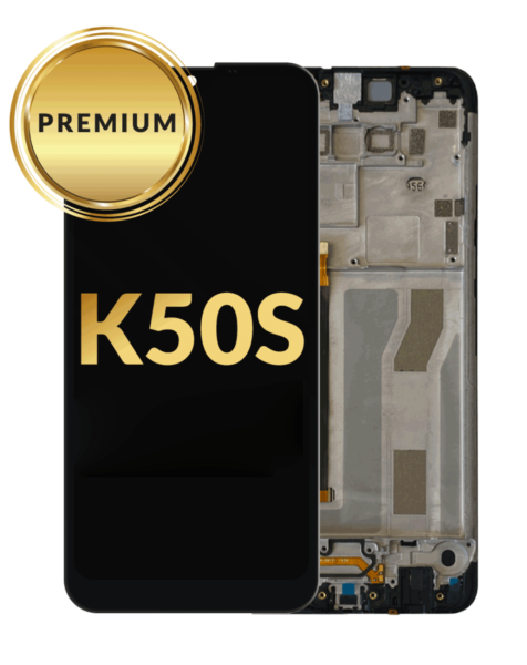 LG K50s LCD Assembly w/ Frame (BLACK) (Premium / Refurbished)