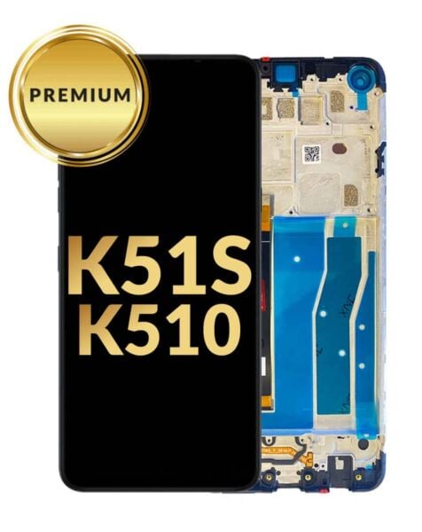 LG K51s (K510) LCD Assembly w/ Frame (BLACK) (Premium / Refurbished)