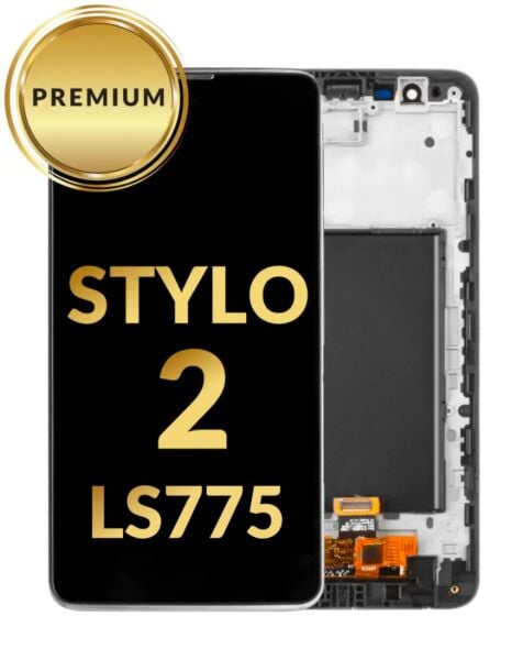 LG Stylo 2 (LS775) LCD Assembly w/ Frame (BLACK) (Premium / Refurbished)