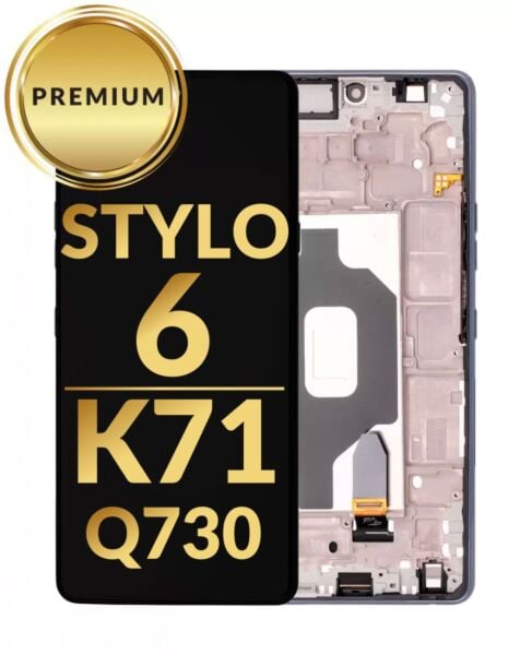 LG Stylo 6 / K71 (Q730) LCD Assembly w/ Frame (BLACK) (Premium / Refurbished)